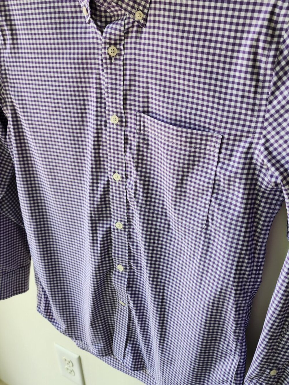 Small Purple Gingham Shirt Traveler Motion Jos A Bank Sz S Mens Check Quick Dry - Picture 9 of 17